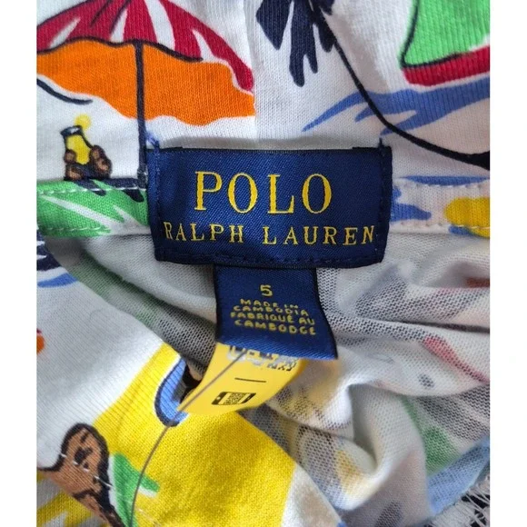 Ralph Lauren Polo Bear Boys Beach Summer Hoodie Size 5 NEW NWT - Picture 4 of 5